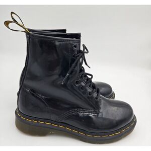 Dr. Martens 1460 W Black Leather Lace-Up Women's Combat Boots Doc L 7 EU 38